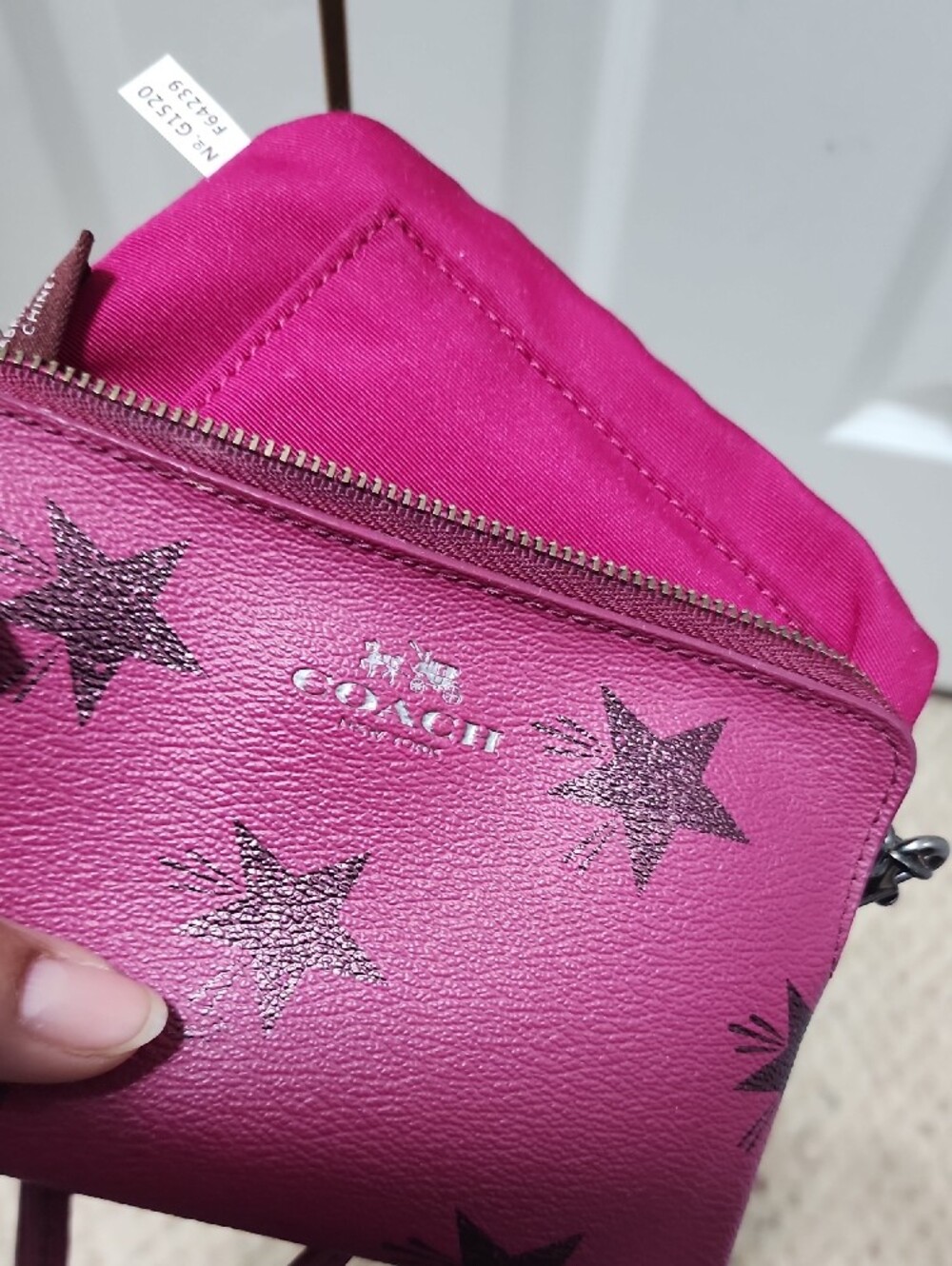 Coach Magenta Star Leather Wristlet - Picture 7 of 8